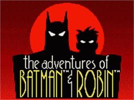 Title screen of Adventures Of Batman And Robin, The on the Sega Game Gear.