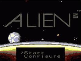 Title screen of Alien 3 on the Sega Game Gear.