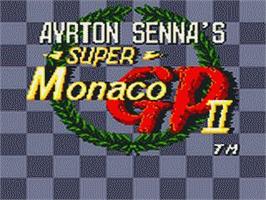 Title screen of Ayrton Senna's Super Monaco Gp 2 on the Sega Game Gear.