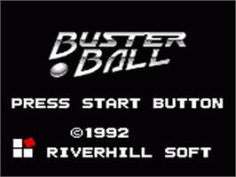 Title screen of Buster Ball on the Sega Game Gear.