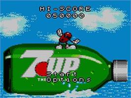 Title screen of Cool Spot on the Sega Game Gear.