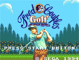 Title screen of Fred Couples Golf on the Sega Game Gear.