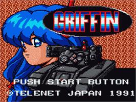 Title screen of Griffin on the Sega Game Gear.