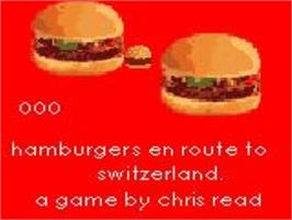 Title screen of Hamburgers En Route to Switzerland on the Sega Game Gear.