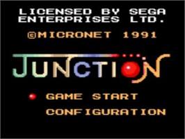 Title screen of Junction on the Sega Game Gear.