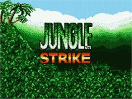 Title screen of Jungle Strike on the Sega Game Gear.