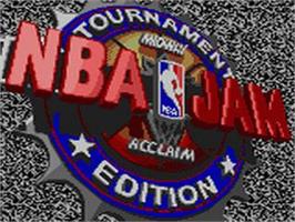 Title screen of NBA Jam Tournament Edition on the Sega Game Gear.