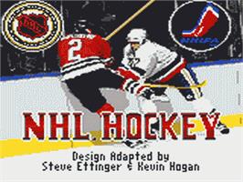 Title screen of NHL Hockey on the Sega Game Gear.