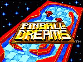Title screen of Pinball Dreams on the Sega Game Gear.