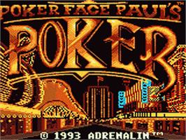 Title screen of Poker Face Paul's Poker on the Sega Game Gear.