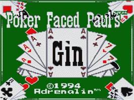 Title screen of Poker Faced Paul's Gin on the Sega Game Gear.