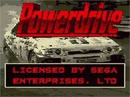 Title screen of Power Drive on the Sega Game Gear.