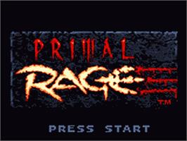 Title screen of Primal Rage on the Sega Game Gear.