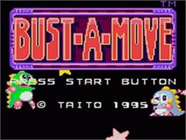 Title screen of Puzzle Bobble on the Sega Game Gear.