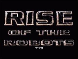 Title screen of Rise Of The Robots on the Sega Game Gear.