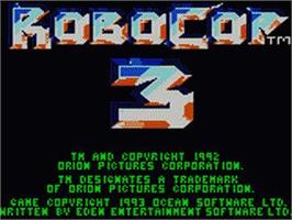 Title screen of Robocop 3 on the Sega Game Gear.