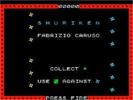Title screen of Shuriken on the Sega Game Gear.