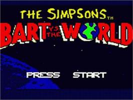 Title screen of Simpsons - Bart Vs The World, The on the Sega Game Gear.