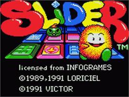 Title screen of Slider on the Sega Game Gear.