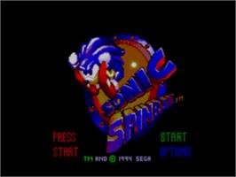 Title screen of Sonic Spinball on the Sega Game Gear.
