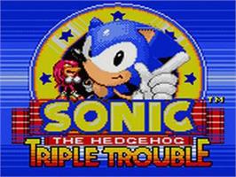Title screen of Sonic The Hedgehog - Triple Trouble on the Sega Game Gear.