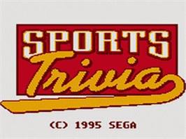 Title screen of Sports Trivia on the Sega Game Gear.