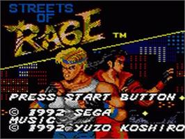 Title screen of Streets Of Rage on the Sega Game Gear.
