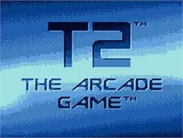 Title screen of T2 - The Arcade Game on the Sega Game Gear.