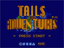 Title screen of Tails' Adventure on the Sega Game Gear.