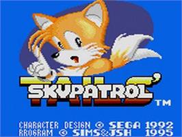 Title screen of Tails' Skypatrol on the Sega Game Gear.