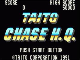 Title screen of Taito Chase H.Q. on the Sega Game Gear.