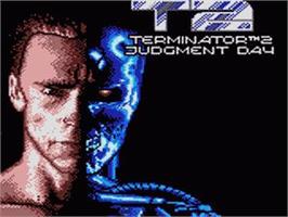 Title screen of Terminator 2 - Judgment Day on the Sega Game Gear.