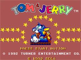 Title screen of Tom and Jerry: The Movie on the Sega Game Gear.