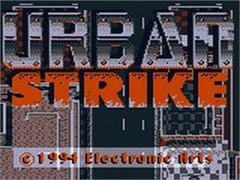 Title screen of Urban Strike on the Sega Game Gear.