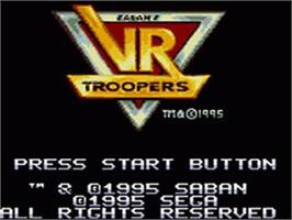 Title screen of VR Troopers on the Sega Game Gear.