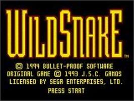 Title screen of Wild Snake on the Sega Game Gear.