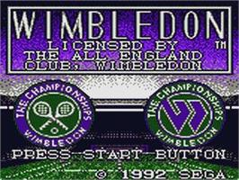 Title screen of Wimbledon on the Sega Game Gear.