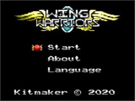 Title screen of WingWarriors on the Sega Game Gear.