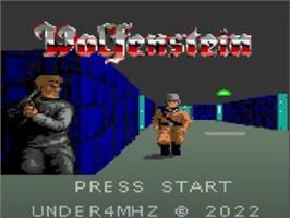 Title screen of Wolfenstein on the Sega Game Gear.