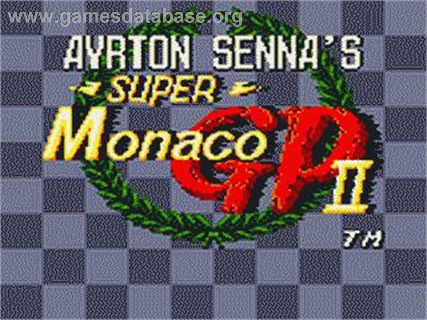 Ayrton Senna's Super Monaco Gp 2 - Sega Game Gear - Artwork - Title Screen