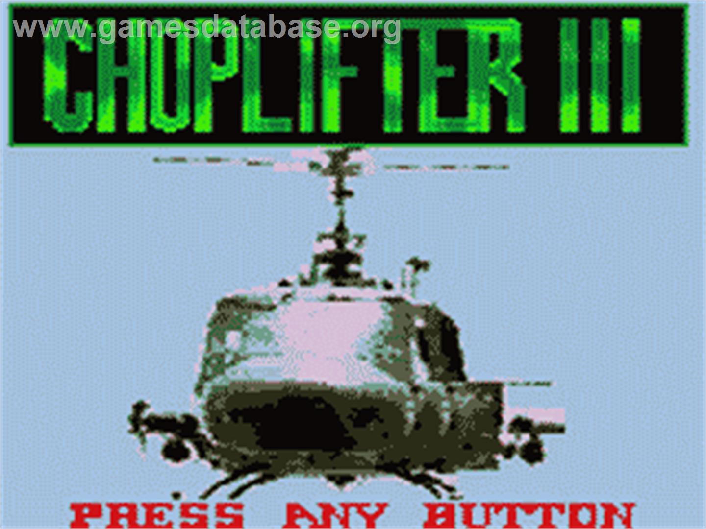 Choplifter 3 - Sega Game Gear - Artwork - Title Screen