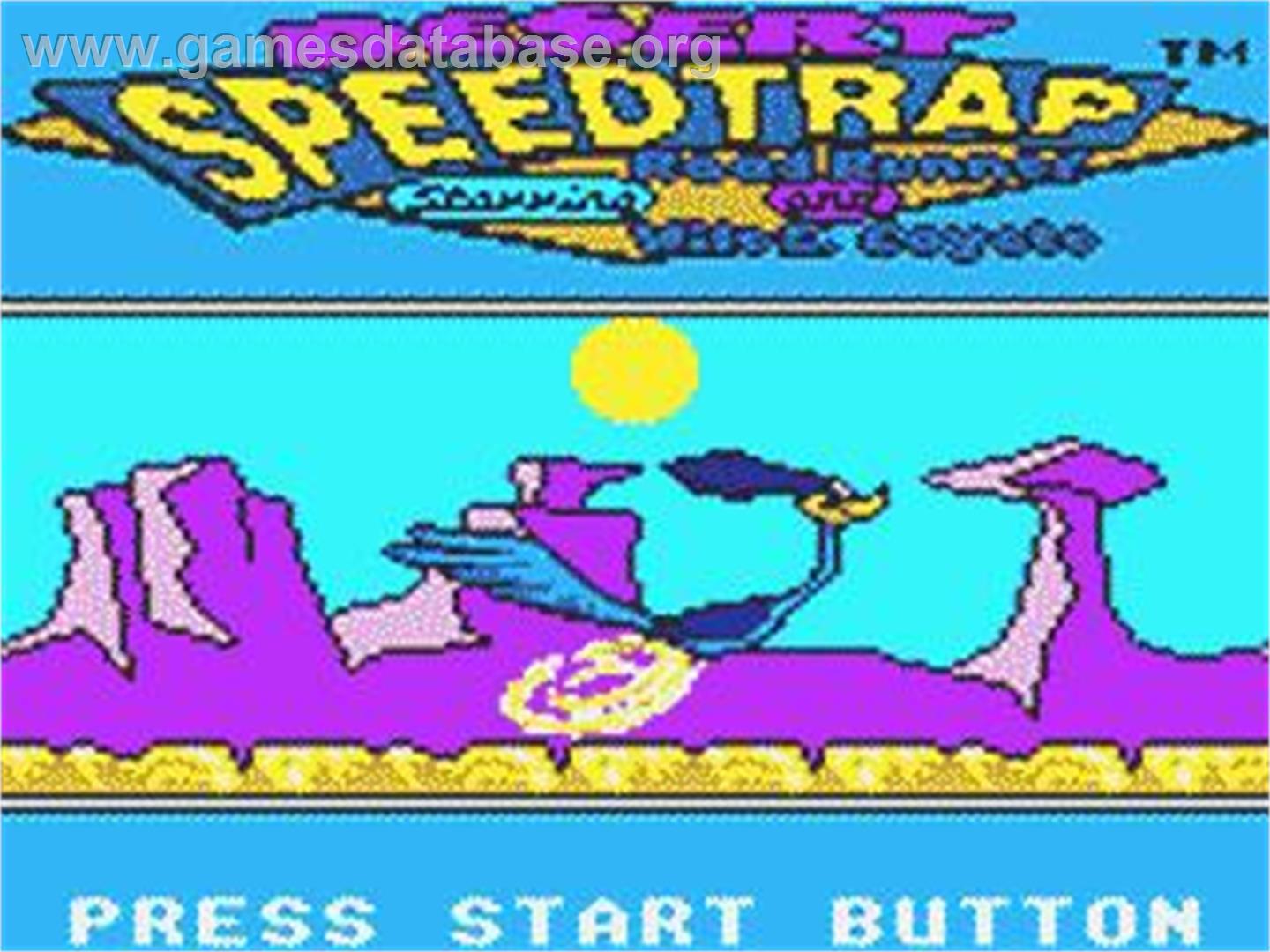 Desert Speedtrap Starring Road Runner And Wile E. Coyote - Sega Game Gear - Artwork - Title Screen