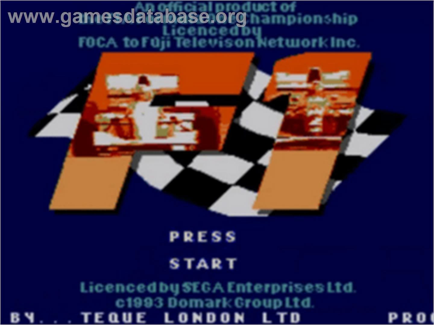 F1 - Sega Game Gear - Artwork - Title Screen