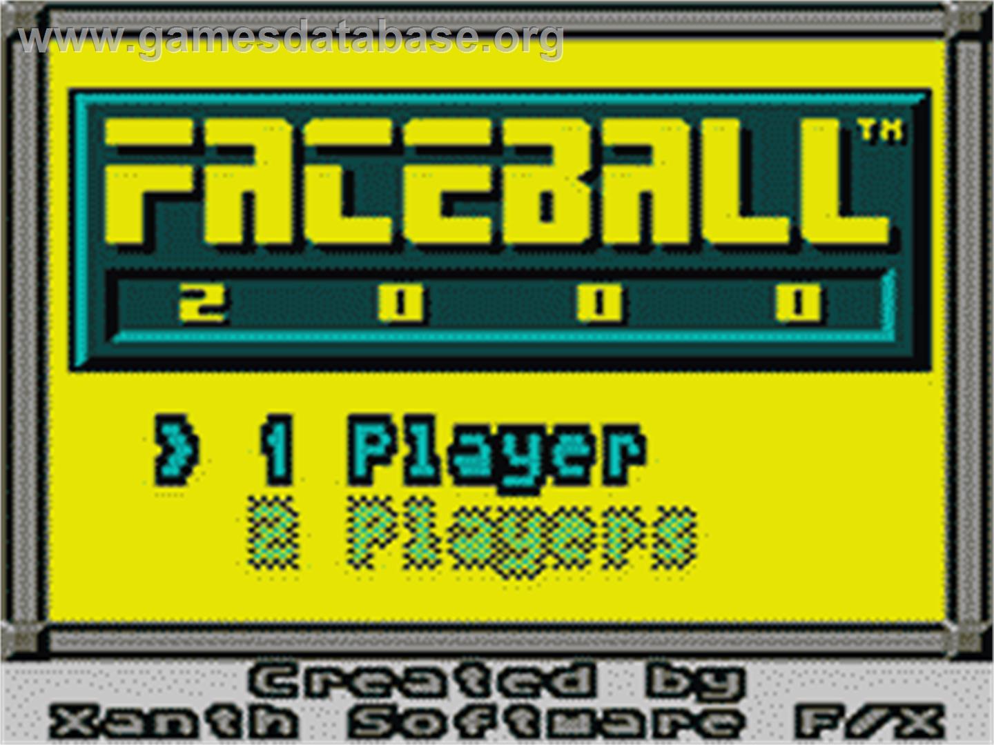 Faceball 2000 - Sega Game Gear - Artwork - Title Screen