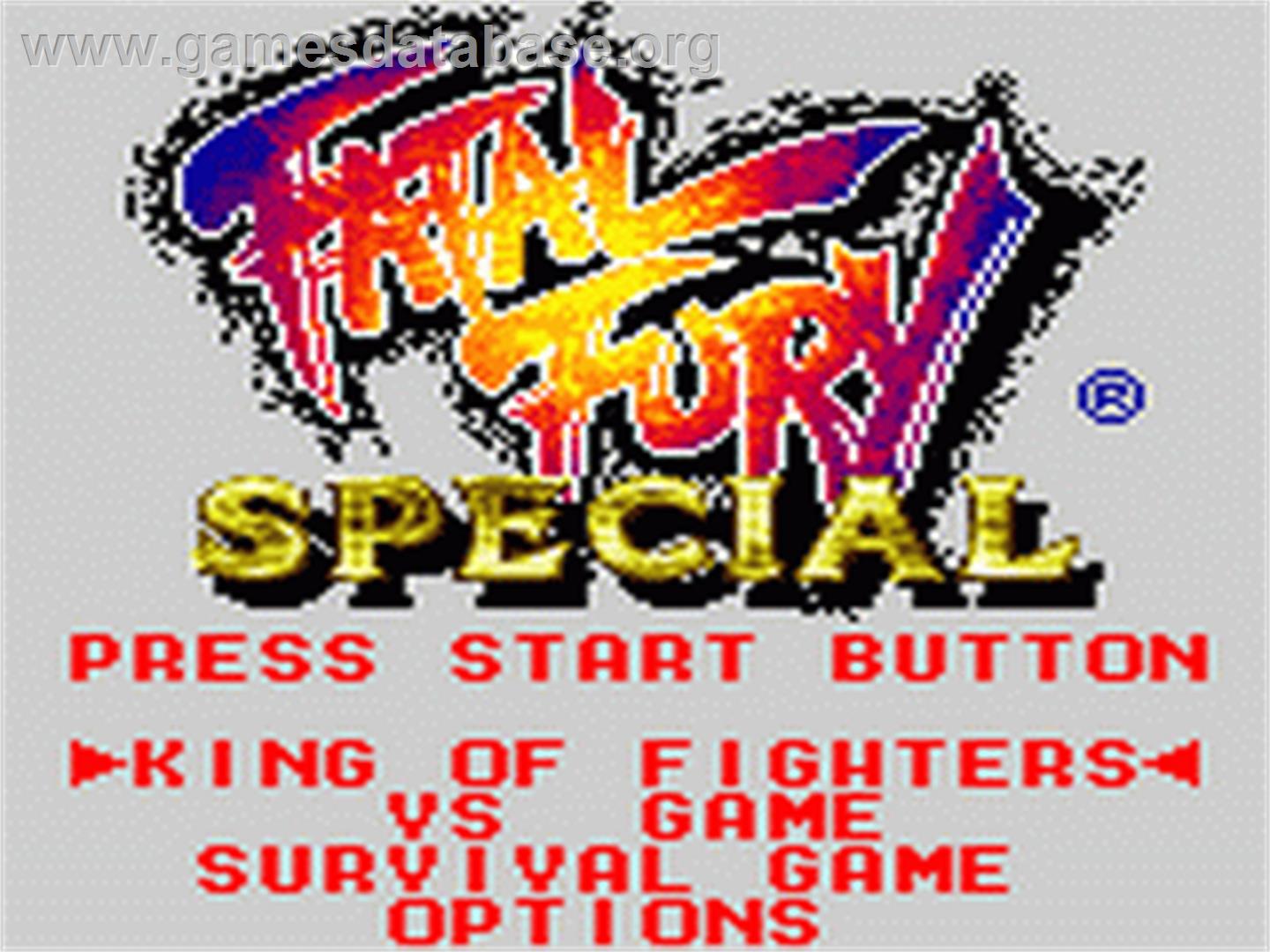 Fatal Fury Special / Garou Densetsu Special - Sega Game Gear - Artwork - Title Screen