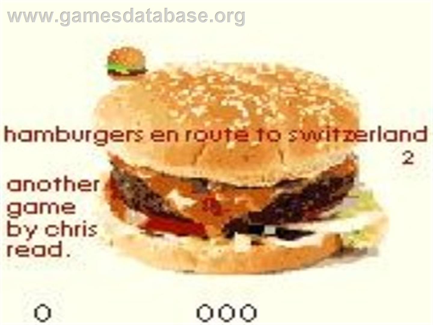 Hamburgers en Route to Switzerland 2 - Sega Game Gear - Artwork - Title Screen