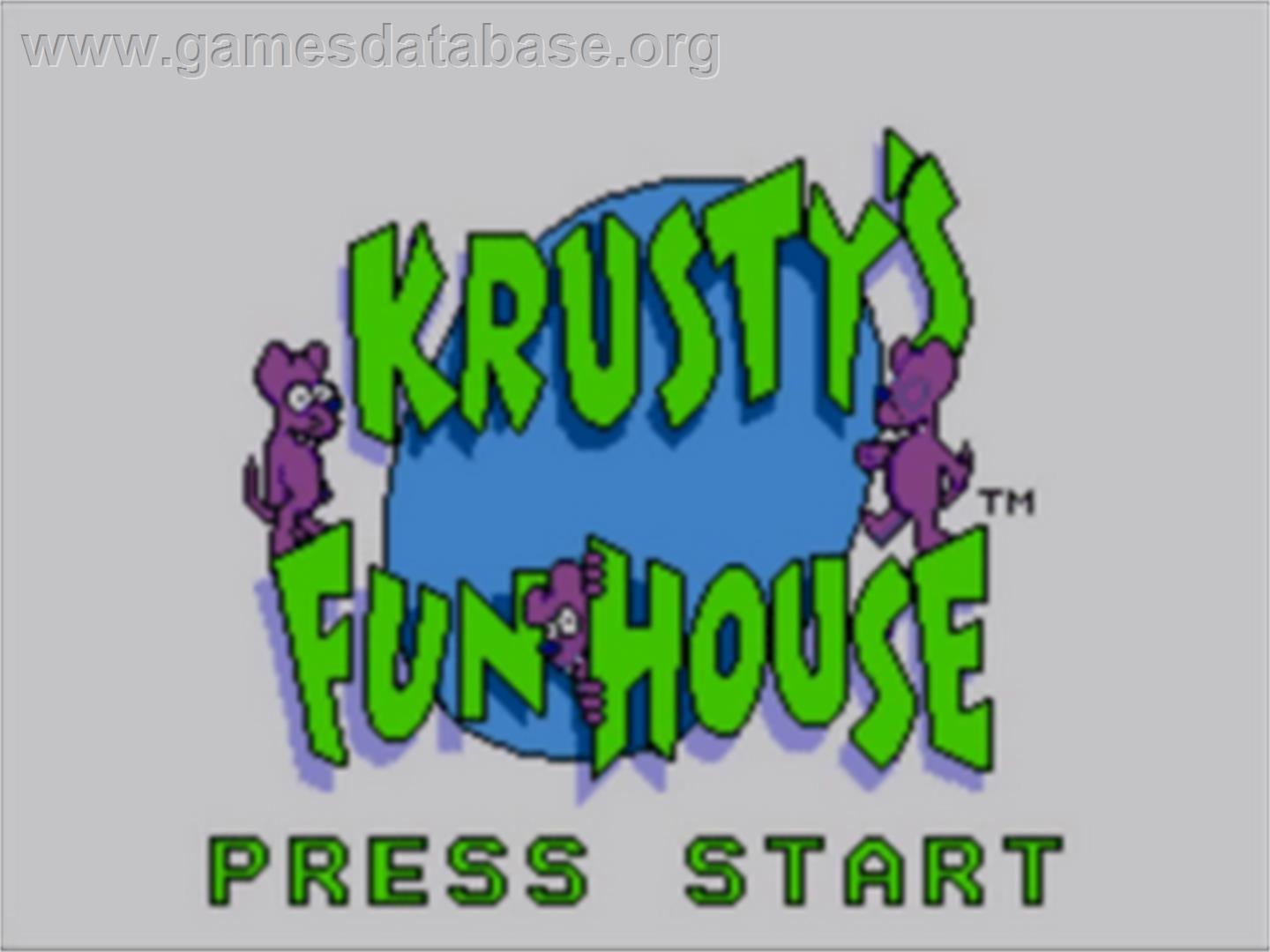 Krusty's Fun House - Sega Game Gear - Artwork - Title Screen