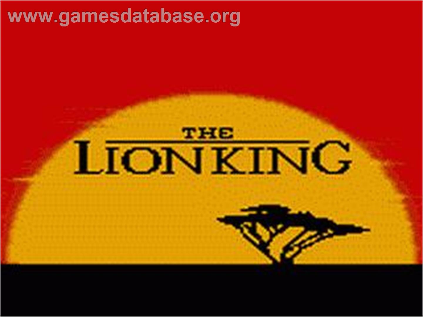Lion King ,The - Sega Game Gear - Artwork - Title Screen