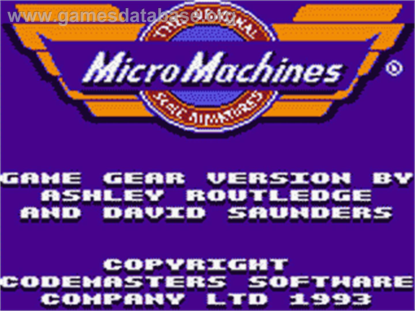 Micro Machines - Sega Game Gear - Artwork - Title Screen