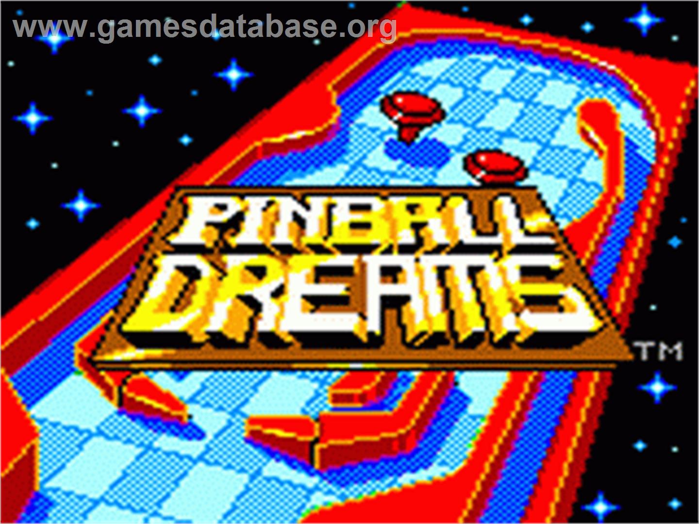 Pinball Dreams - Sega Game Gear - Artwork - Title Screen